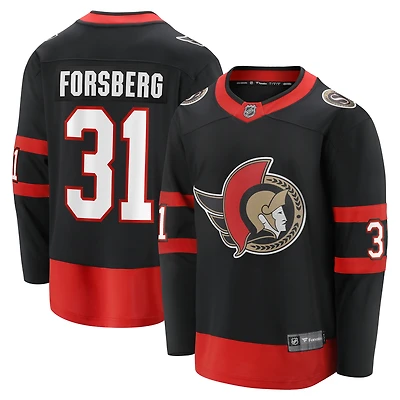 Men's Fanatics Anton Forsberg Black Ottawa Senators Home Breakaway Player - Jersey