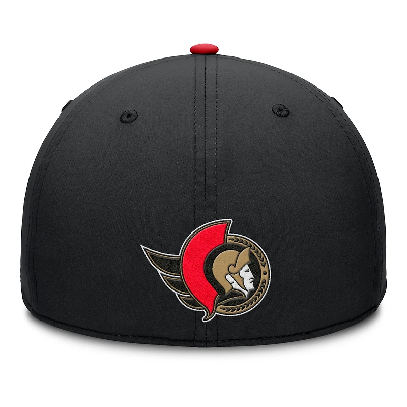 Men's Fanatics Black/Red Ottawa Senators Authentic Pro Rink Team Code Flex Hat