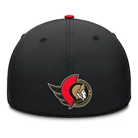 Men's Fanatics Black/Red Ottawa Senators Authentic Pro Rink Team Code Flex Hat