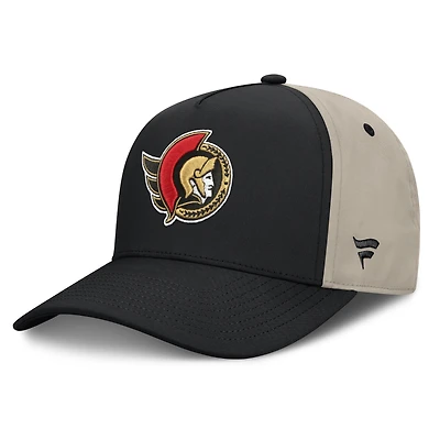 Men's Fanatics Black/Tan Ottawa Senators 2026 Stanley Cup Playoffs Locker Room Adjustable Hat