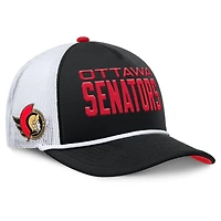 Men's Fanatics Black/White Ottawa Senators Authentic Pro Rink A-Frame Adjustable Hat