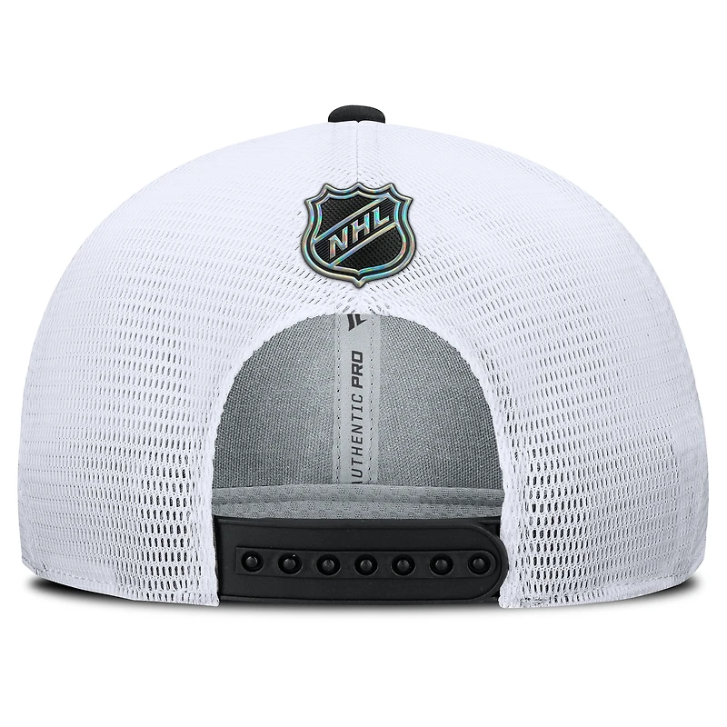 Casquette de camionneur ajustable authentique Pro Rink Lockup des Sénateurs d'Ottawa, noire et blanche, Fanatics pour hommes