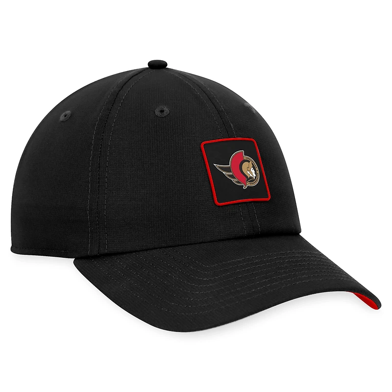 Casquette de performance réglable authentique Pro authentique des Sénateurs d'Ottawa Fanatics pour hommes, noire