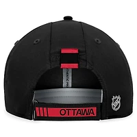 Casquette de performance réglable authentique Pro authentique des Sénateurs d'Ottawa Fanatics pour hommes, noire