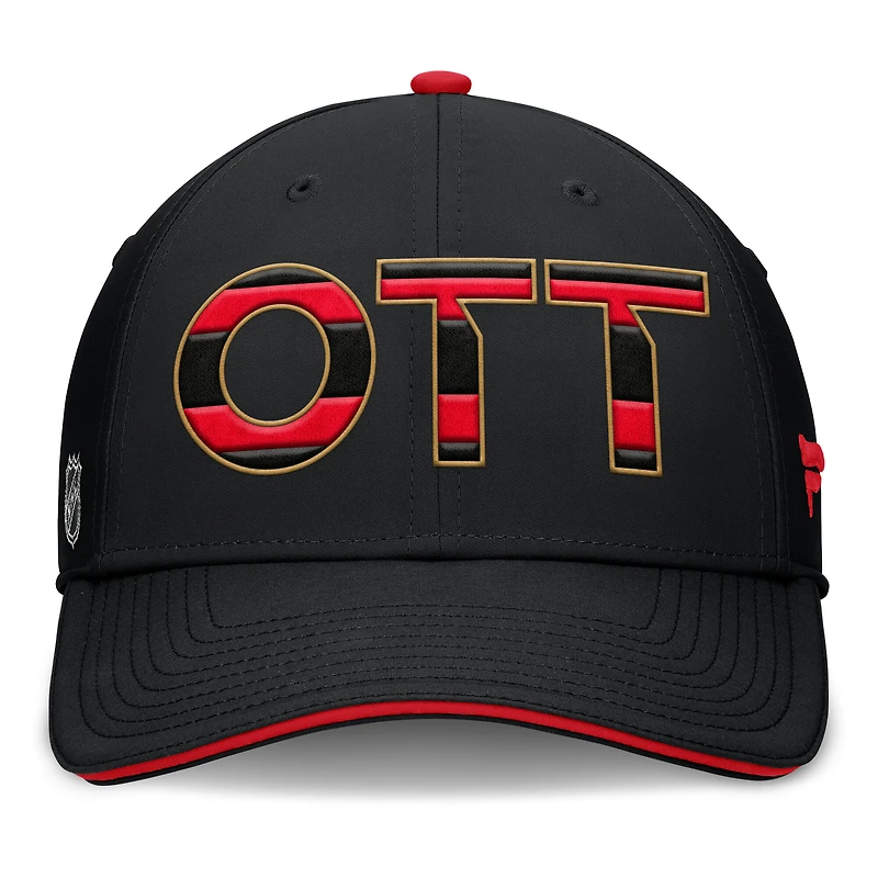 Casquette Fanatics noire authentique Pro Rink Flex des Sénateurs d'Ottawa pour hommes