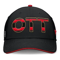 Casquette Fanatics noire authentique Pro Rink Flex des Sénateurs d'Ottawa pour hommes