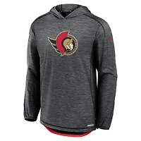 Men's Fanatics  Black Ottawa Senators Authentic Pro Rink Lightweight Pullover Hoodie
