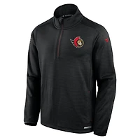 Men's Fanatics  Black Ottawa Senators Authentic Pro Rink Lightweight Quarter-Zip Sweatshirt