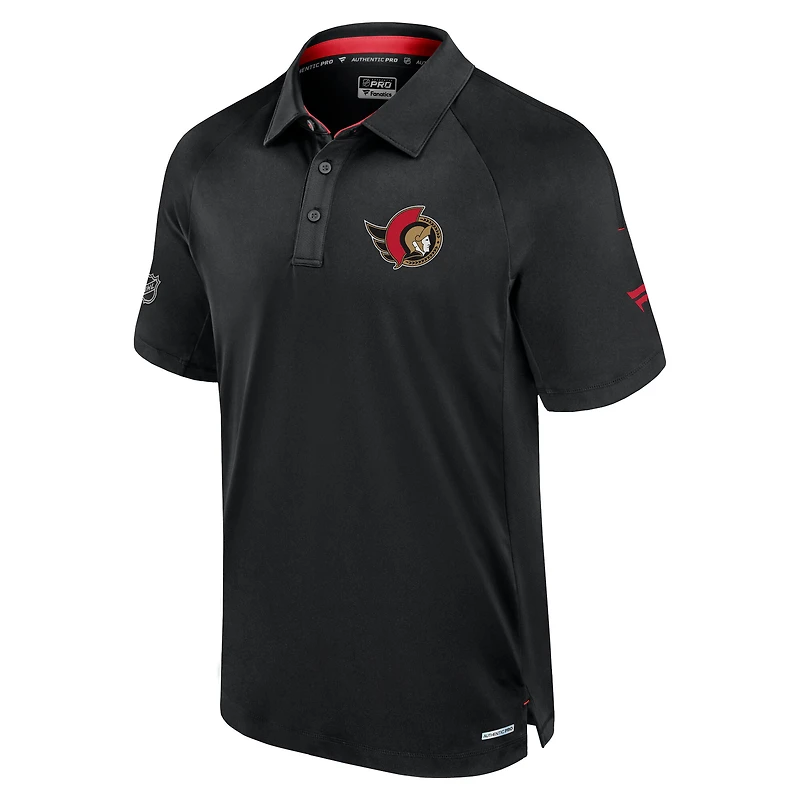 Polo authentique Pro Rink noir des Sénateurs d'Ottawa Fanatics pour hommes