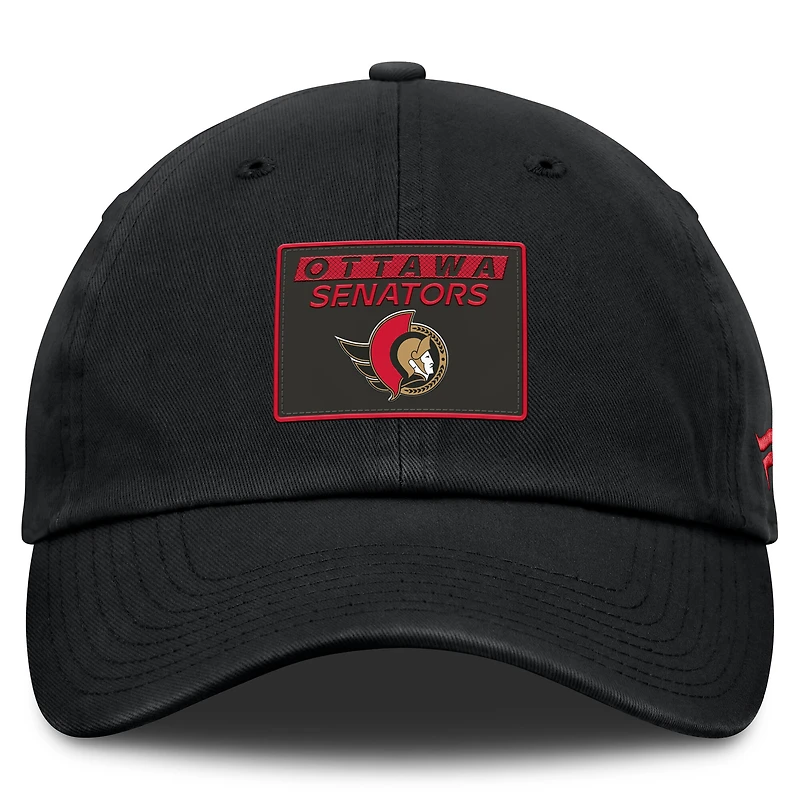 Men's Fanatics Black Ottawa Senators Authentic Pro Rink Prime Adjustable Hat