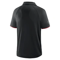 Polo raglan authentique Pro Rink Fanatics noir pour homme des Sénateurs d'Ottawa