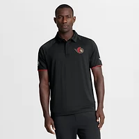 Men's Fanatics Black Ottawa Senators Authentic Pro Rink Raglan Polo