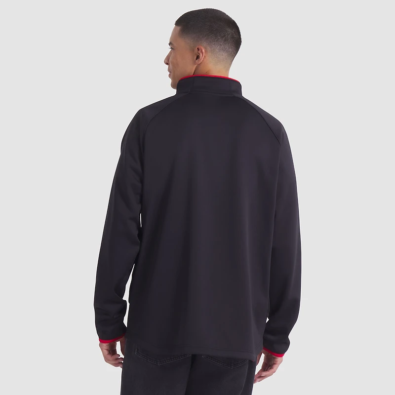 Pull raglan à quart de zip noir authentique Pro Rink des Sénateurs d'Ottawa Fanatics pour homme