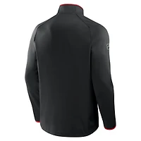 Men's Fanatics Black Ottawa Senators Authentic Pro Rink Raglan Quarter-Zip Pullover