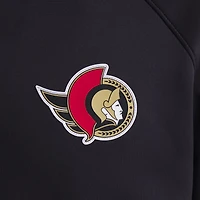 Men's Fanatics Black Ottawa Senators Authentic Pro Rink Raglan Quarter-Zip Pullover
