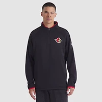Men's Fanatics Black Ottawa Senators Authentic Pro Rink Raglan Quarter-Zip Pullover