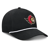 Men's Fanatics Black Ottawa Senators Authentic Pro Rink Roper A-Frame Adjustable Hat