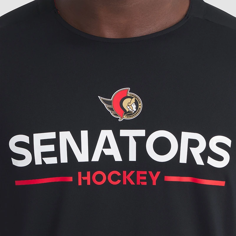 Men's Fanatics Black Ottawa Senators Authentic Pro Rink Tech Long Sleeve T-Shirt