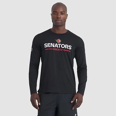 Men's Fanatics Black Ottawa Senators Authentic Pro Rink Tech Long Sleeve T-Shirt