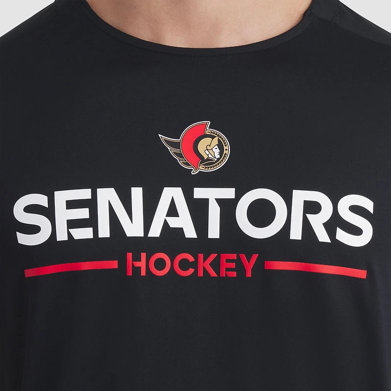 T-shirt technique authentique Pro Rink des Sénateurs d'Ottawa pour homme, noir, Fanatics