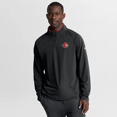 Men's Fanatics Black Ottawa Senators Authentic Pro Rink Training Quarter-Zip Pullover