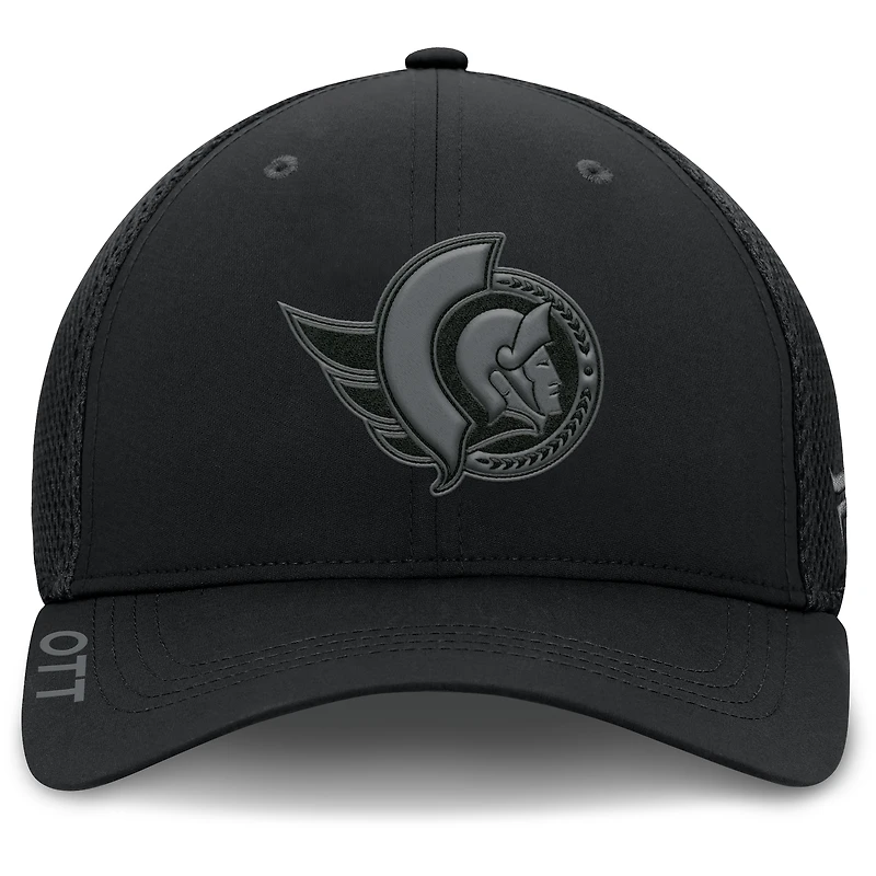 Casquette Fanatics noire authentique Pro Road Flex des Sénateurs d'Ottawa pour homme
