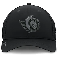 Casquette Fanatics noire authentique Pro Road Flex des Sénateurs d'Ottawa pour homme