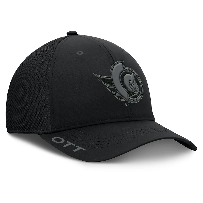 Casquette Fanatics noire authentique Pro Road Flex des Sénateurs d'Ottawa pour homme