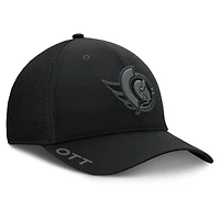 Casquette Fanatics noire authentique Pro Road Flex des Sénateurs d'Ottawa pour homme