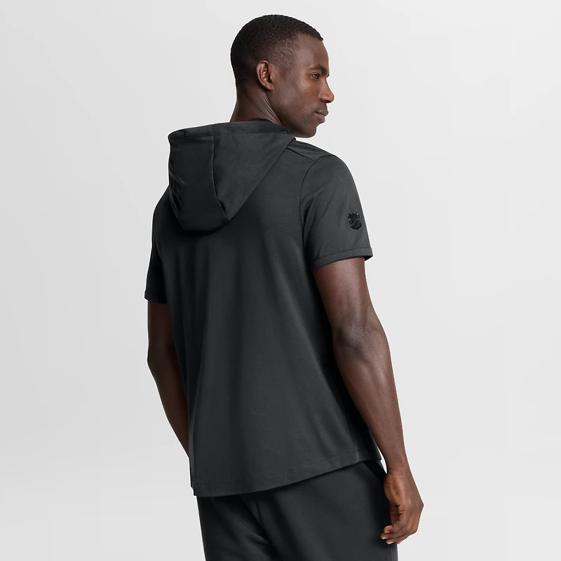 Sweat à capuche manches courtes Authentic Pro Road pour homme, noir, des Sénateurs d'Ottawa