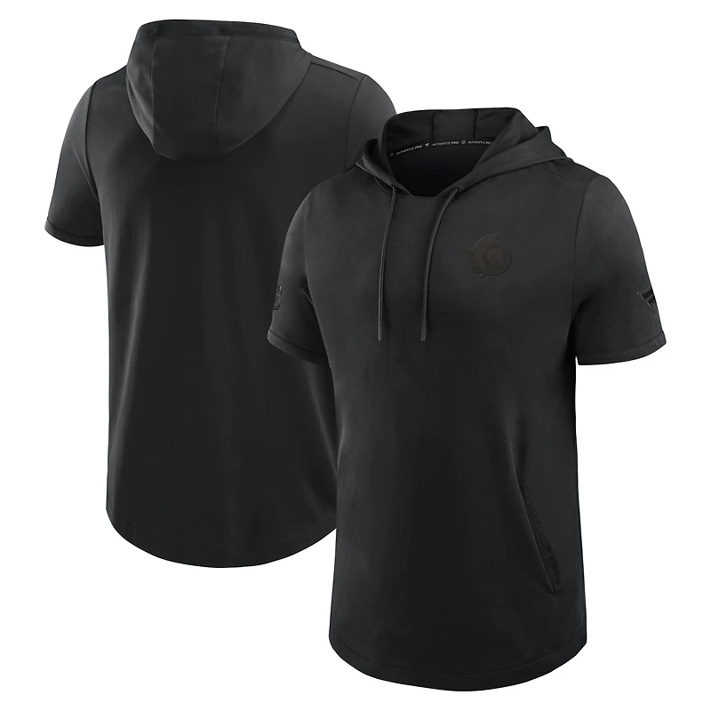 Men's Fanatics Black Ottawa Senators Authentic Pro Road Short Sleeve Hoodie