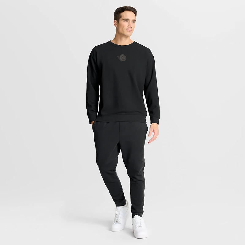 Sweat-shirt Fanatics noir authentique Pro Road Tri-Blend pour homme des Sénateurs d'Ottawa