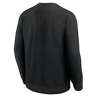 Men's Fanatics Black Ottawa Senators Authentic Pro Road Tri-Blend Sweatshirt