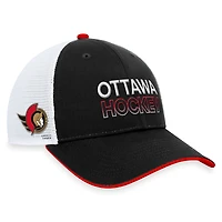 Casquette trucker authentique Pro des Sénateurs d'Ottawa, noire, pour homme, Fanatics, ajustable
