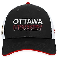 Casquette trucker authentique Pro des Sénateurs d'Ottawa, noire, pour homme, Fanatics, ajustable