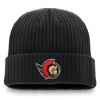 Bonnet en tricot à revers Fanatics noir pour homme des Sénateurs d'Ottawa
