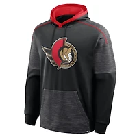 Men's Fanatics Black Ottawa Senators Goaltender Defender Raglan Pullover Hoodie