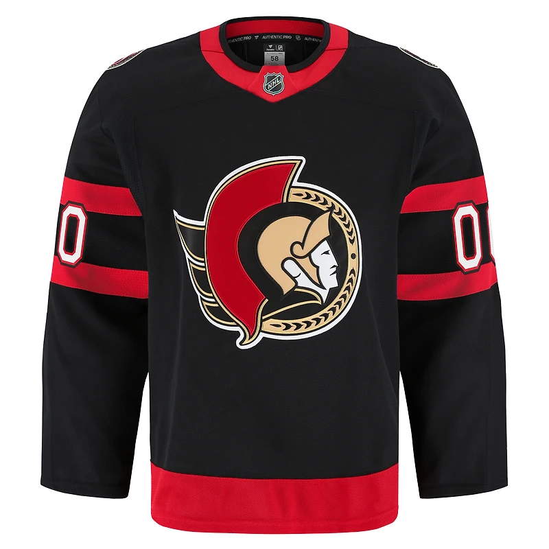 Maillot personnalisé authentique à domicile des Sénateurs d'Ottawa Fanatics pour hommes, noir