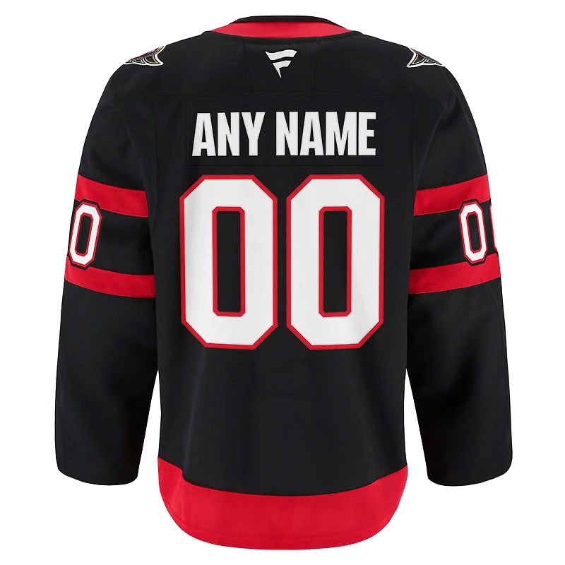 Maillot personnalisé authentique à domicile des Sénateurs d'Ottawa Fanatics pour hommes, noir