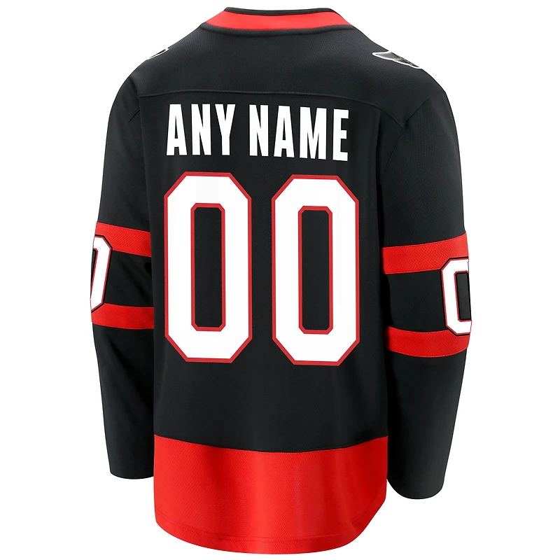 Hommes Fanatics Branded Black Ottawa Senators 2020/21 Domicile - Maillot personnalisé Premier Breakaway