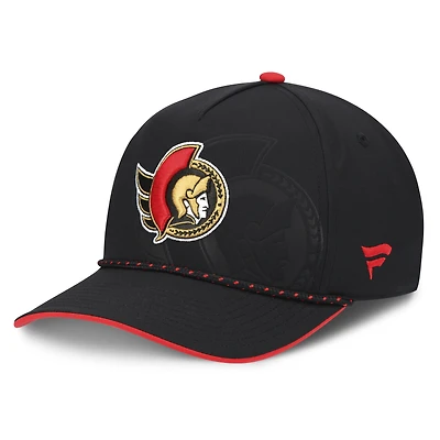 Men's Fanatics  Black Ottawa Senators On Stage Podium A-Frame Adjustable Hat