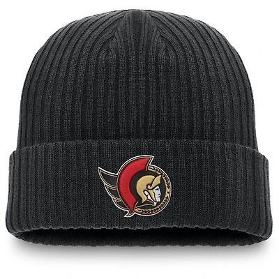 Men's Fanatics Black Ottawa Senators Primary Logo Cuffed Knit - Hat