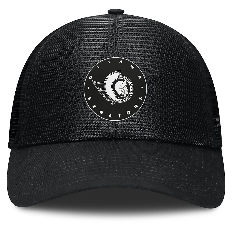 Casquette ajustable en maille noire Sin Bin des Sénateurs d'Ottawa Fanatics pour hommes