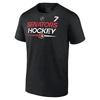 T-shirt avec nom et numéro authentique Pro Prime des Sénateurs d'Ottawa Fanatics Brady Tkachuk pour hommes, noir