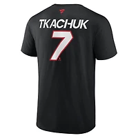 T-shirt avec nom et numéro authentique Pro Prime des Sénateurs d'Ottawa Fanatics Brady Tkachuk pour hommes, noir
