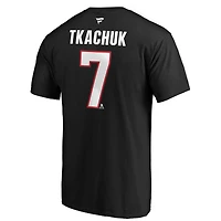 Fanatiques pour hommes de marque Brady Tkachuk noir Logo des Sénateurs d'Ottawa Nom et numéro authentiques la pile - T-shirt