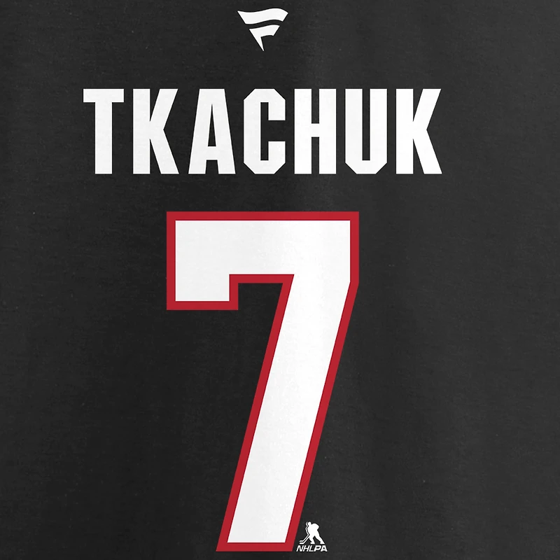 Fanatiques pour hommes de marque Brady Tkachuk noir Logo des Sénateurs d'Ottawa Nom et numéro authentiques la pile - T-shirt