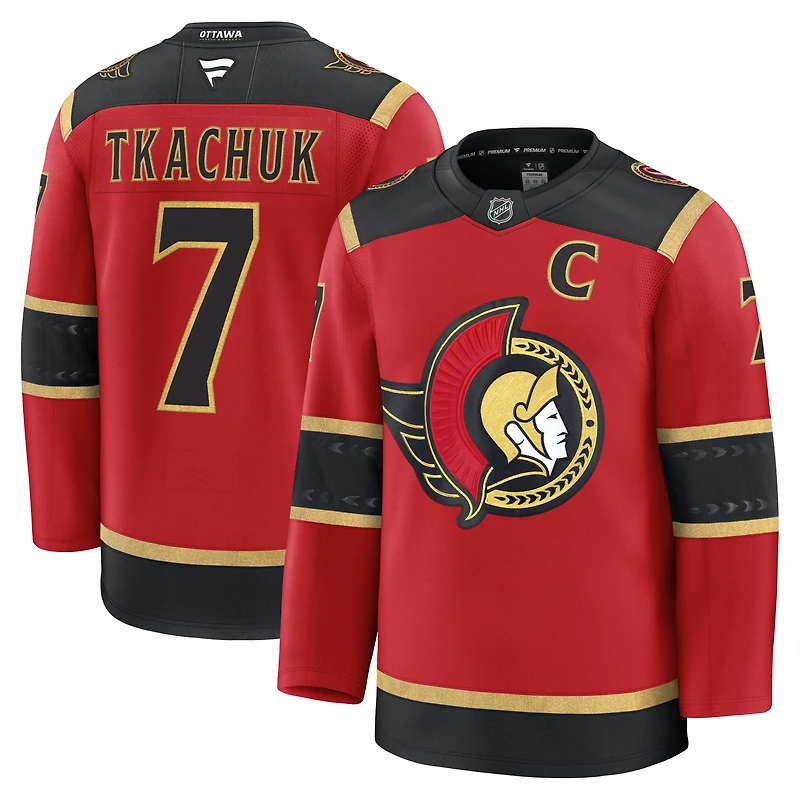 Men's Fanatics Brady Tkachuk Red Ottawa Senators Alternate Premium Jersey
