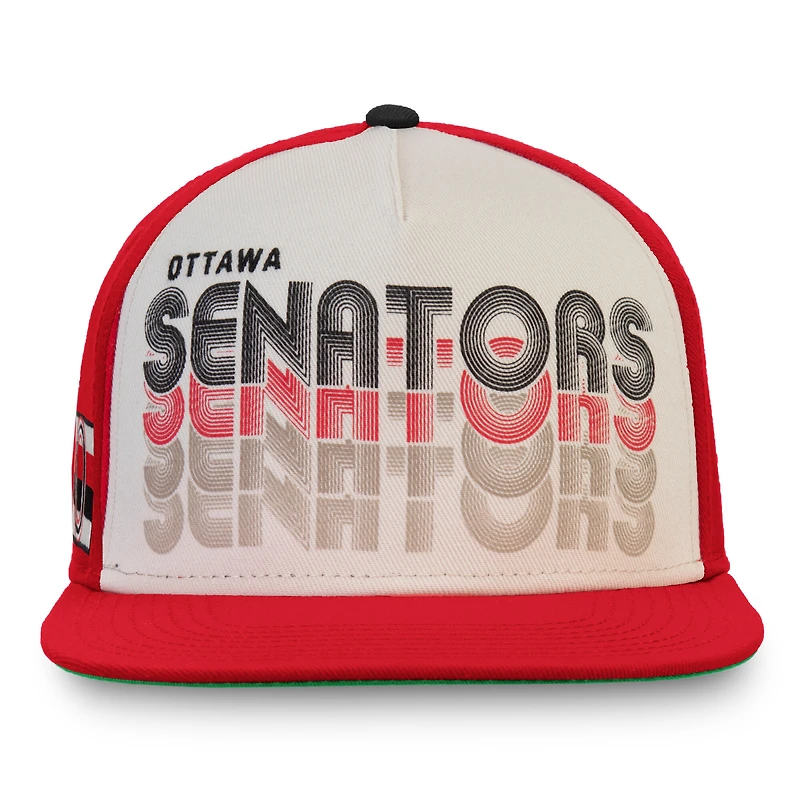 Casquette Snapback True Classic pour homme, crème/rouge, des Sénateurs d'Ottawa