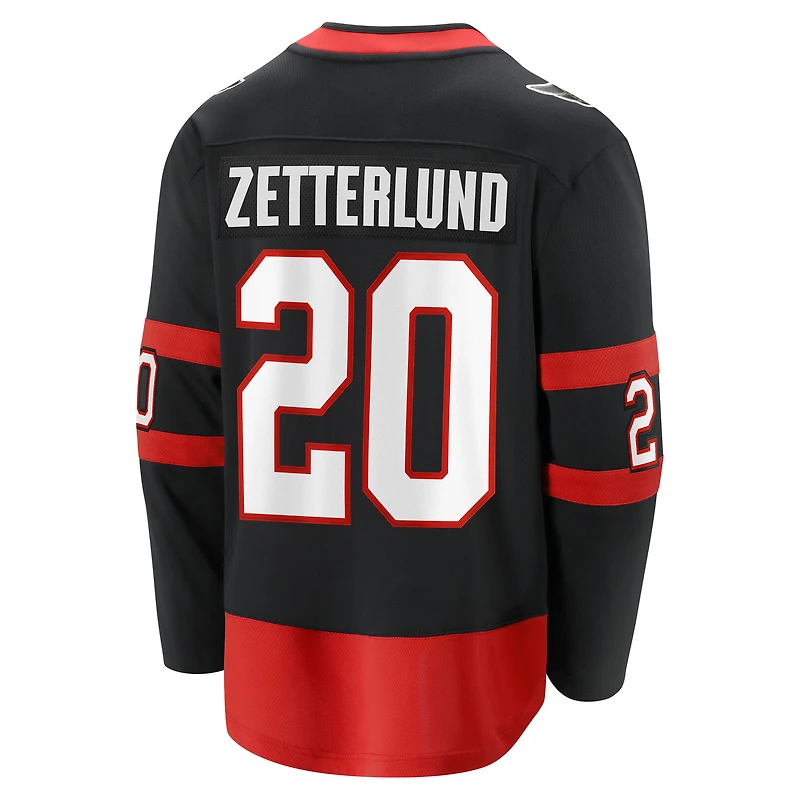 Men's Fanatics Fabian Zetterlund Black Ottawa Senators Home Breakaway Jersey